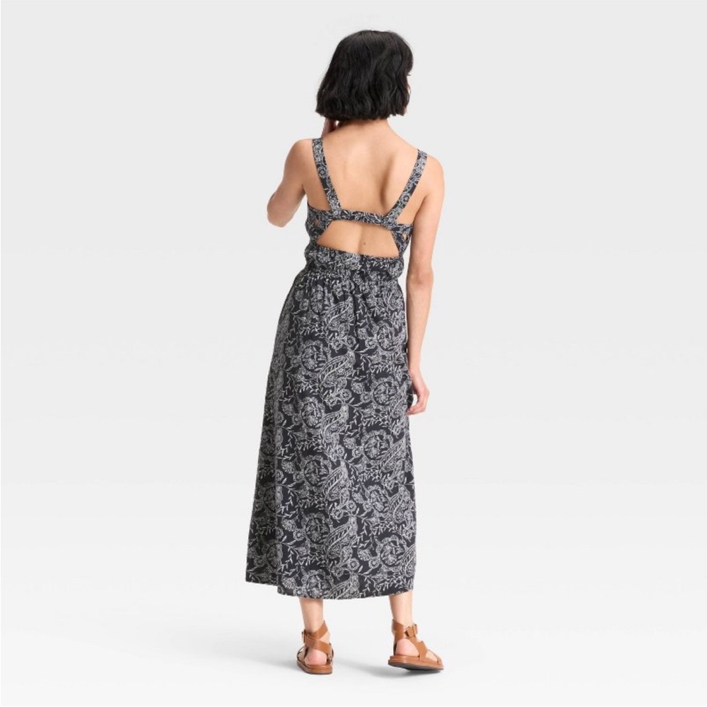 Women's Pullover Maxi Sundress - Universal Thread™ Navy Blue Paisley XS - Picture 2 of 3